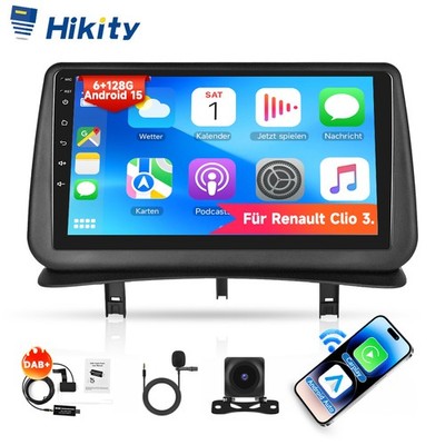 DAB+ 6+128G Carplay Android 15 Autoradio GPS Navi Für Renault Clio MK3 2005-2012