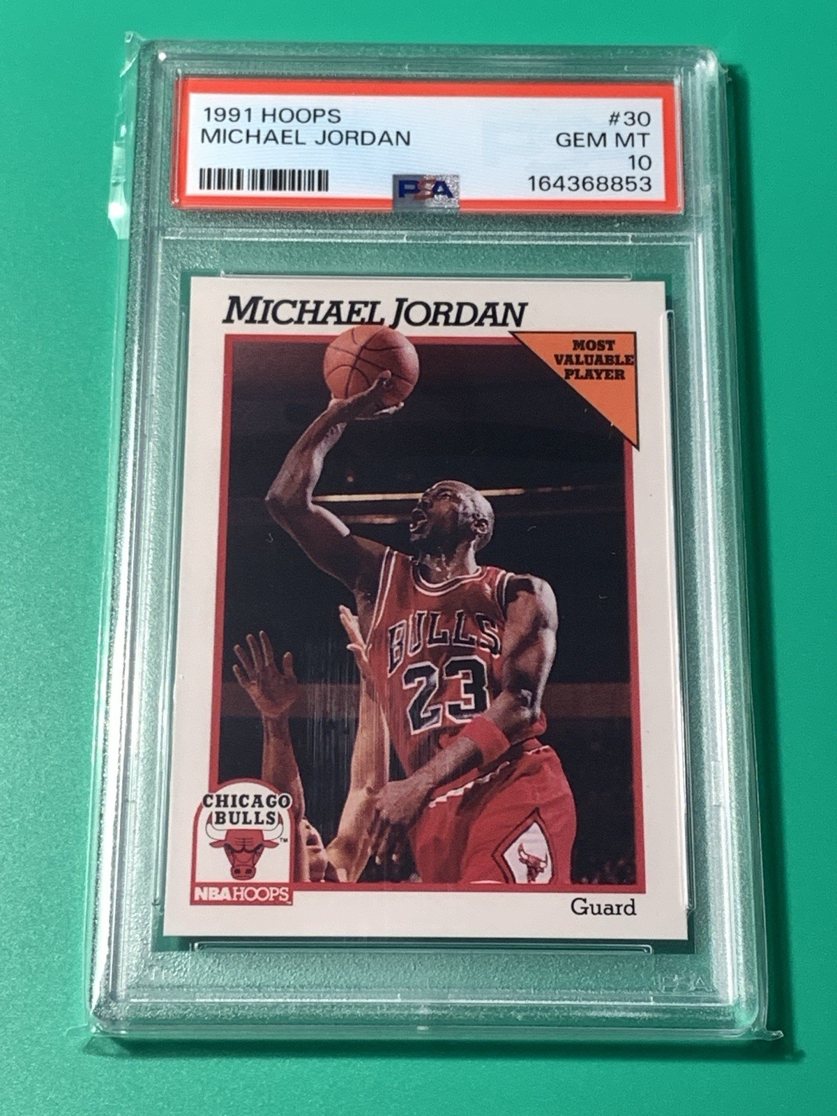Michael Jordan 1991 NBA Hoops #30 PSA 10 Gem Mint Chicago Bulls MVP