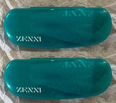 Two (2) Zenni NEW Case Hard Eyeglass Clamshell Snap Shut with Cleaning Cloth