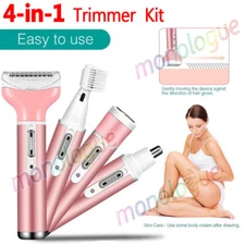 4 IN 1 Electric Epilator Women Painless Facial Body Hair Removal Trimmer Shaver