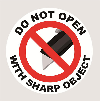 Do Not Open with Sharp Object Sticker,2Inch 300Pcs Do Not Open with Sharp Object