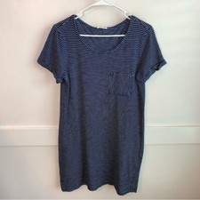 Jane & Delancey Navy & White Striped T-Shirt Mini Dress Size Small