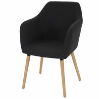 Esszimmerstuhl Malmö T381, Retro 50Er Jahre Design Textil, Dunkelgrau, Stuhl