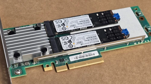 NEW HP NS204i-p PCIe NVMe Controller Card + 2x 480GB M.2 P14379-001 P51184 - AD