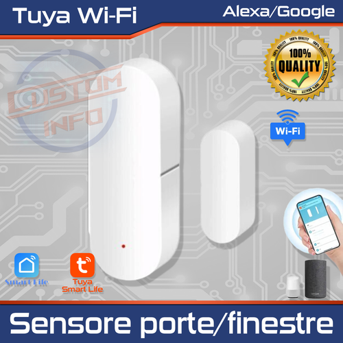 Tuya Smart Sensore sicurezza porta finestra WiFi 2,4 Ghz | Alexa Google Home - Imagen 2 de 14