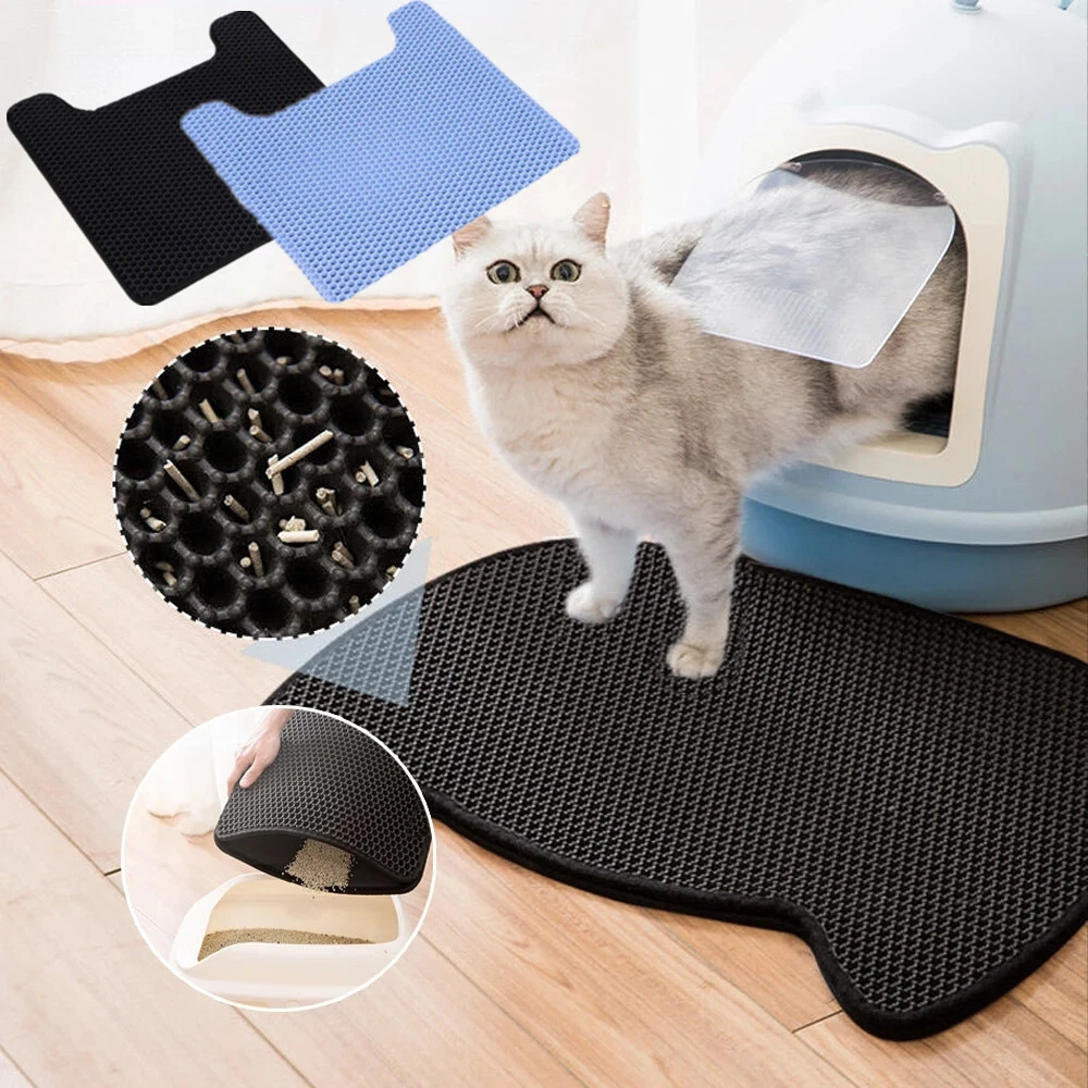 Cat Litter Mat for Kitty Litter Box Double Layer Cat Litter Pad