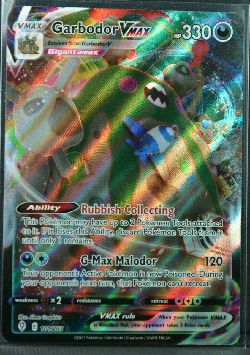 Garbodor VMAX 101/203 Evolving Skies 2021 Ultra Rare Holo Pokemon TCG Card - NM