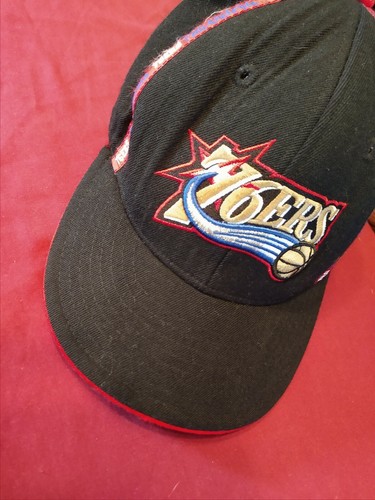 Gorra de béisbol Philadelphia 76ers sombrero ajustado lana negra talla 7 1/4 vintage Reebok - Imagen 3 de 8
