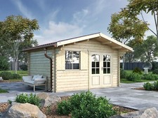 Casetta da giardino in legno 4x3 44mm porta doppia e finestra anteriore