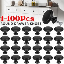 Lot of Kitchen Cabinet Knobs Hardware Drawer Cupboard Handle Pulls Black Round