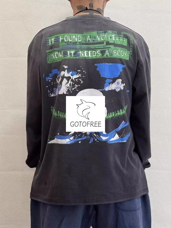 CAMISETA GOTOFREE 25FW SAINT GHOST THE SHELL MANGA LARGA NEGRA TOP JUMPER HOMBRE Foto 3 de 4