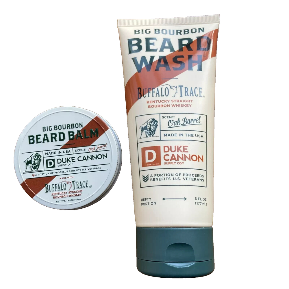 Duke Cannon Big Bourbon Buffalo Trace Beard Wash & Balm Set