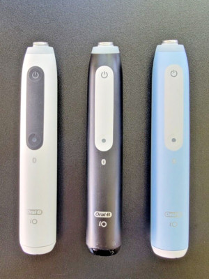 3 NEW Genuine Replacement outer shells for Oral-B iO4/iO5 - Blue + White + Black