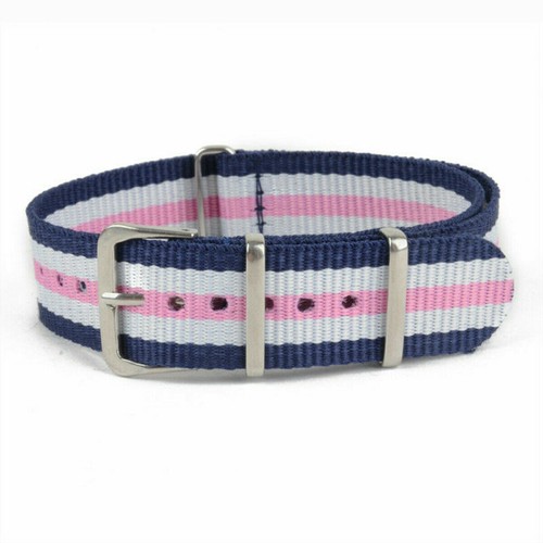 18 20 22 mm Bracelet de montre en Toile Sangles Nylon Bande Boucle Argent - Zdjęcie 17 z 23