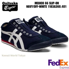 Onitsuka Tiger MEXICO 66 SLIP-ON NAVY/OFF-WHITE 1183A360.401 UNISEX NEW! 