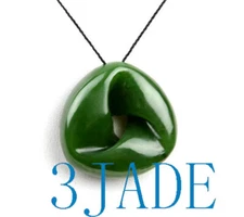 Green Nephrite Jade Moebius Band/Möbius Strip/Moebius Ribbon Pendant Necklace