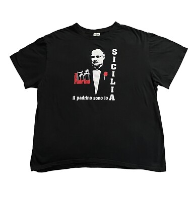 Vtg 90s The Godfather Sicily il Padrino Sono io Marlon Brando Euro Puff  Print XL