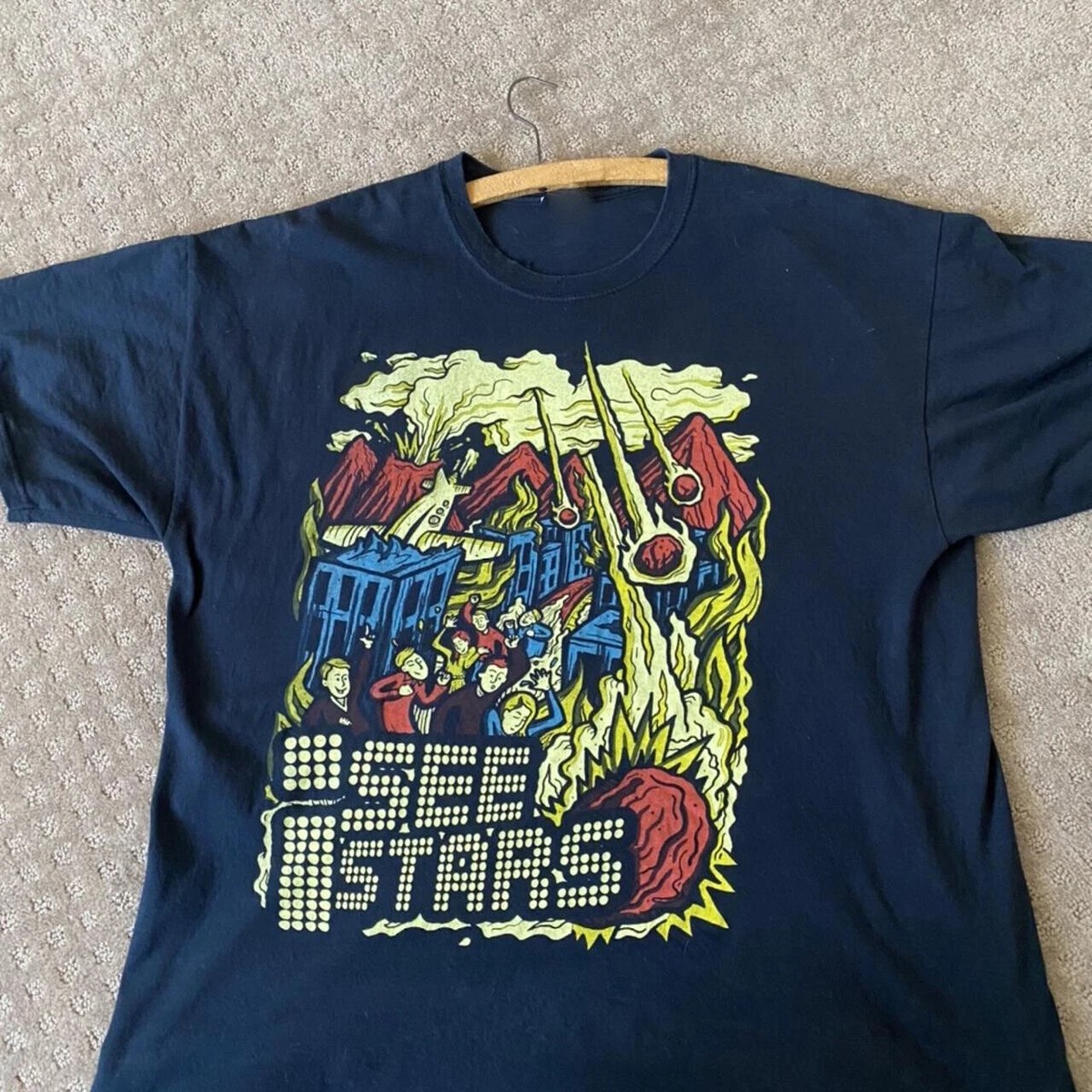 I See Stars end of the world party T-shirt Cotton Tee Shirt Size S 