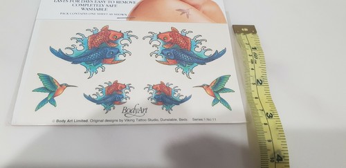 **** BodyArt Temporary Fish Tattoo Waterproof Cool Tattoos Removable *S1B25i2* - Picture 3 of 12