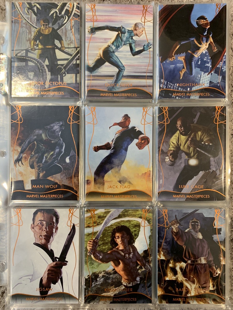 2020 Marvel Masterpieces COMPLETE TIER 1-3 ORANGE (#/99) CARD SET 