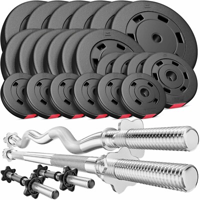 Hop-Sport Hantelset 125 KG Hanteln Kurzhanteln SZ Stange Langhantel Gewichte 
