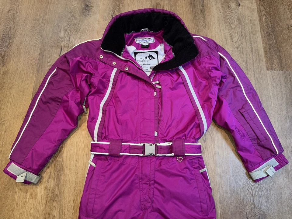 Obermeyer Ski Suit One Piece Snowsuit Snow Bib vtg Ridgeline Waterproof Women 10 - Image 4 of 4