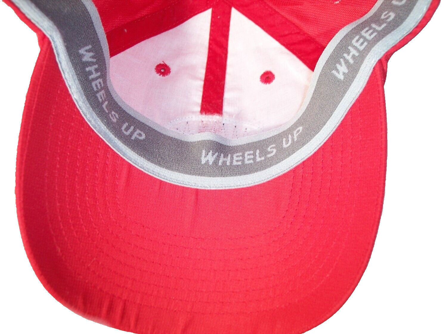 Wheels Up Red Polyester Adjustable Strap Back Cap… - image 4