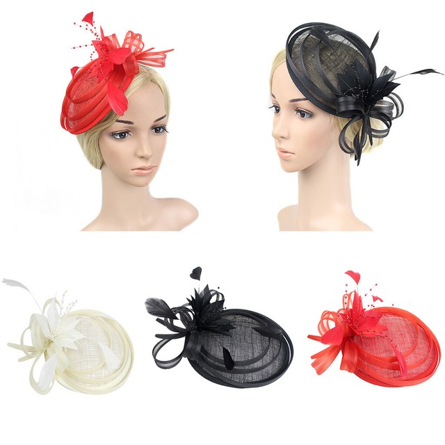 Vintage Feather Fascinator 1920s Great Party Fascinator Woman Side Hat