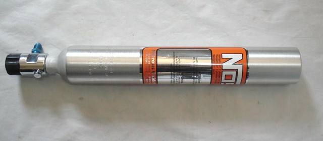 Nitrous Express 11020 3.5oz Empty Mini Nitrous Bottle With Motorcycle Valve | 2" Diameter X 7.33" Tall | Aluminum