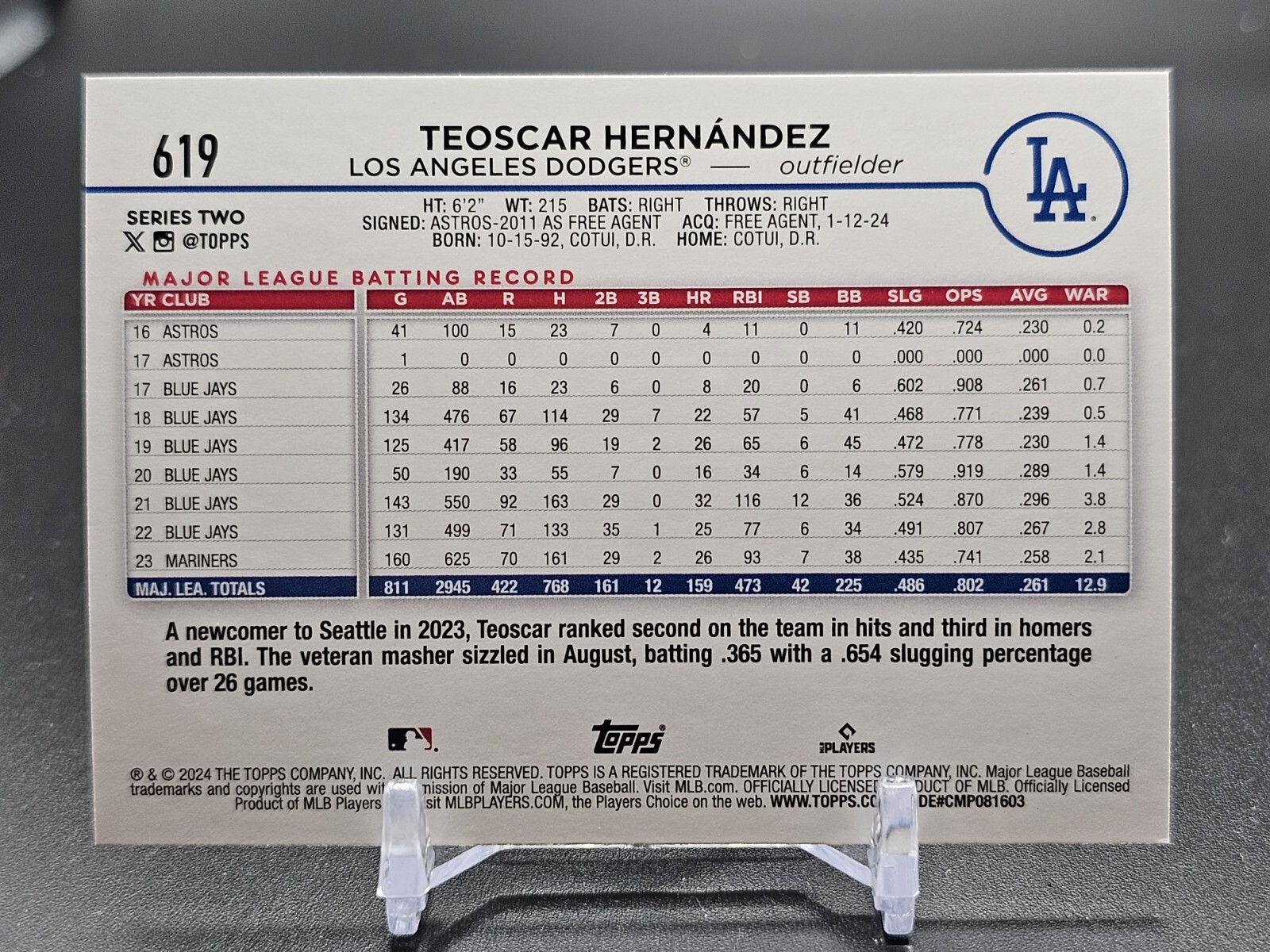 Teoscar Hernandez 204 Topps Series 2 Fireworks