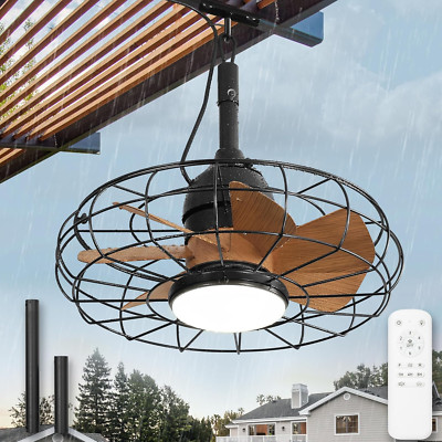 Waterproof Outdoor Ceiling Fan with Lights & Remote for Patios and Gazebos