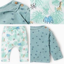 NWT Zara Baby Boy Premium Textured Shirt Jungle Pants Boho Crew 1-3m LOT