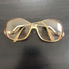 Vintage Unmarked Plastic Clear Frame Bifocal Glasses