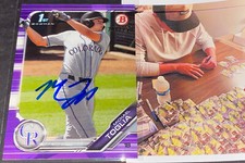 Michael Toglia Rockies Auto Signed 2019 1st Bowman Purple Base
