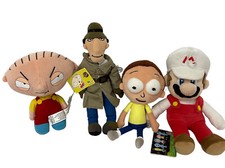 Lot of 4 assorted stuffed dolls including Rick and Morty Gadget Disney Nanco