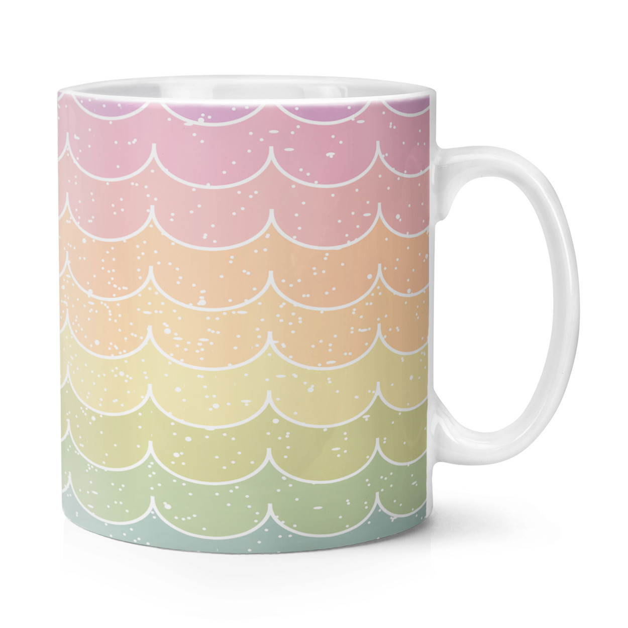 Pastel Rainbow Clouds Pattern 10oz Mug Cup - Colourful