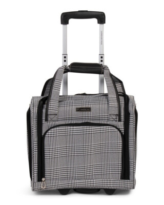 London Fog Under the Seat Carryon Sheffield Roller Bag Black 15IN Small Suitcase