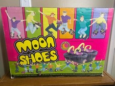 Moon Shoes 1989 Anti-Gravity Trampoline Hart Toys W/ Box VTG 060821 Purple green