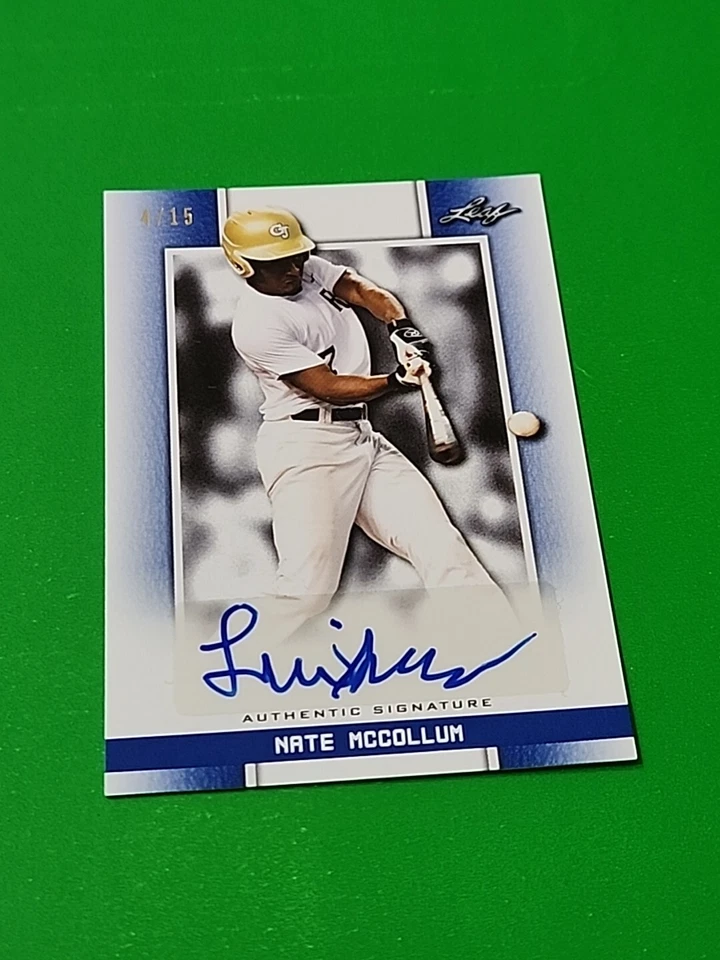 Nate McCollum 2019 Leaf Perfect Game NS Blue Auto 4/15 - Image 2 of 4