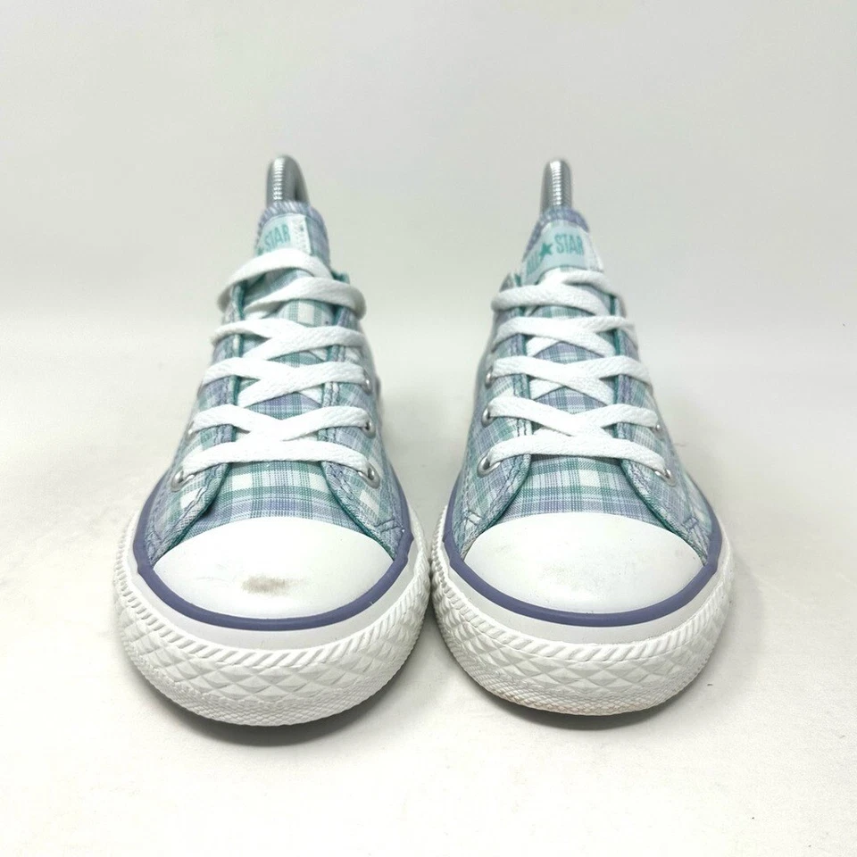 Converse Chuck Taylor All Star Blue White Plaid Youth 3 - Image 3 of 4