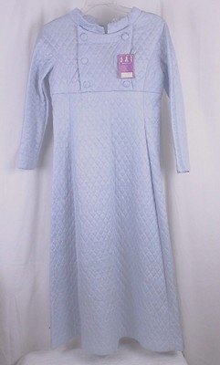 Vtg Quilted GAM PARIS French Robe Size S Blue See Measurements Looks Small NWT 