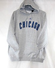 Mujer Majestic Chicago Cubs Gris Azul Béisbol Pullover Sudadera con Capucha Sudadera