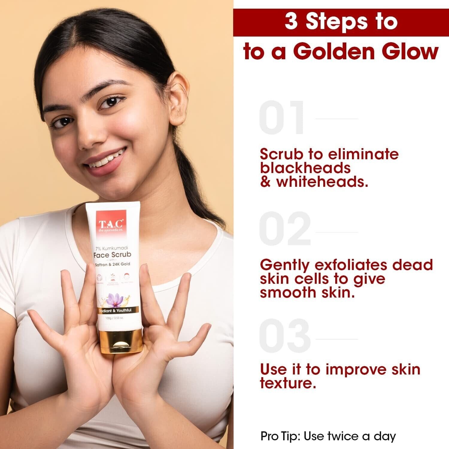 TAC The Ayurveda Co. 7 Kumkumadi Face Scrub 100gm eBay