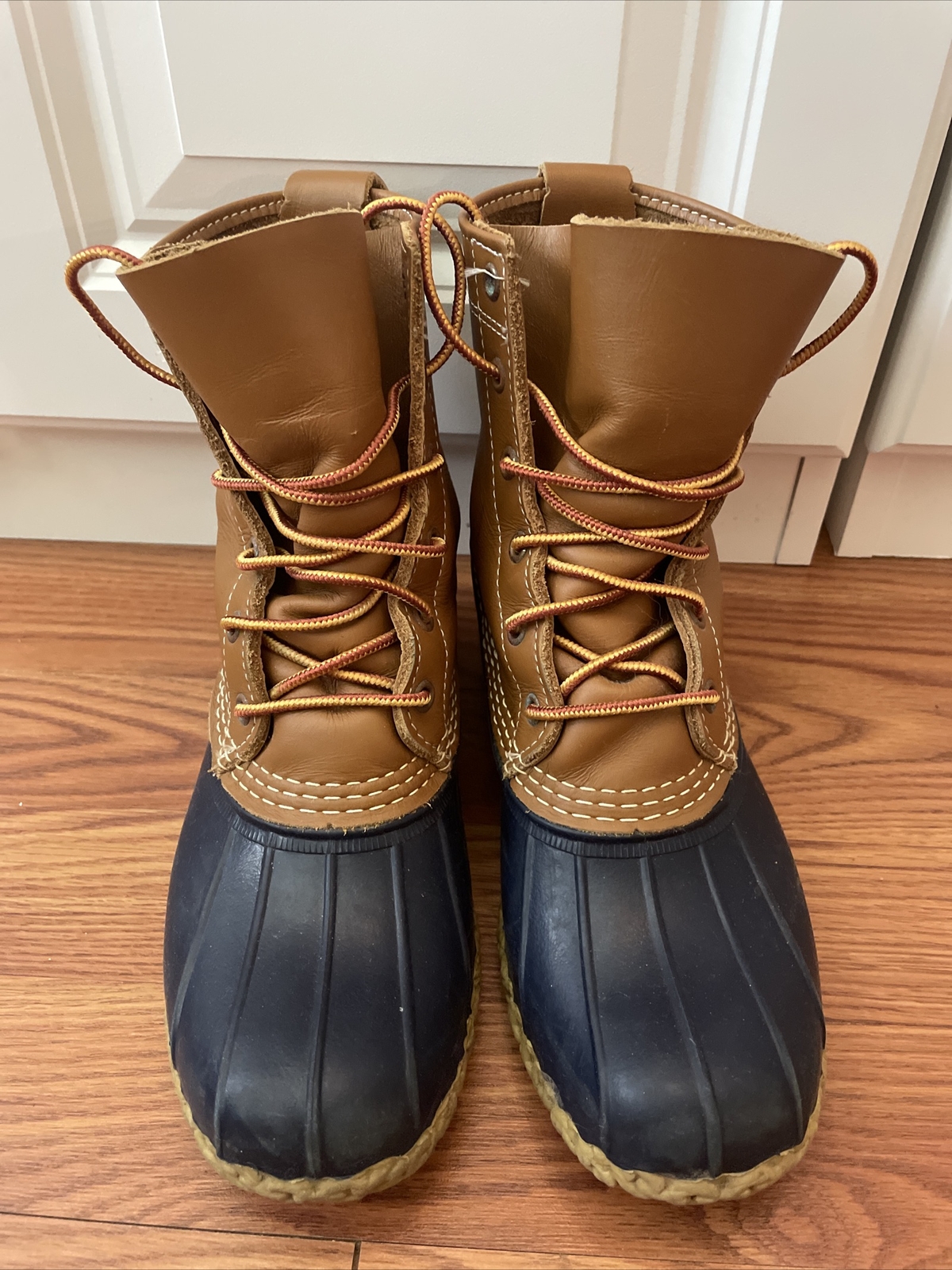 LL Bean Unlined Duck Boots 8" Brown Leather Lace Up Women Size 7 CM eBay