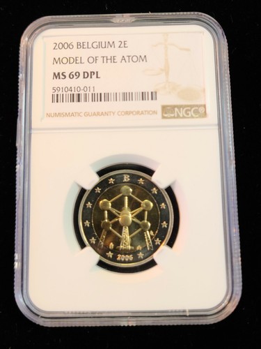 2006 BELGIUM 2 EURO MODEL OF THE ATOM NGC MS 69 DPL VERY SCARCE TOP POP 1 - Picture 4 of 4