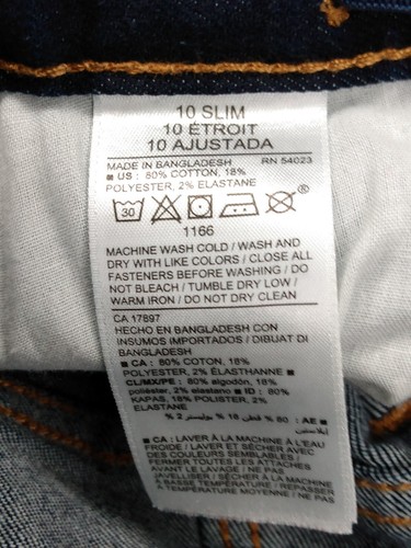 Old Navy Kids Girl 10 Slim Super Skinny Straight Leg Dark Wash Jeans Adjustable - Picture 5 of 5