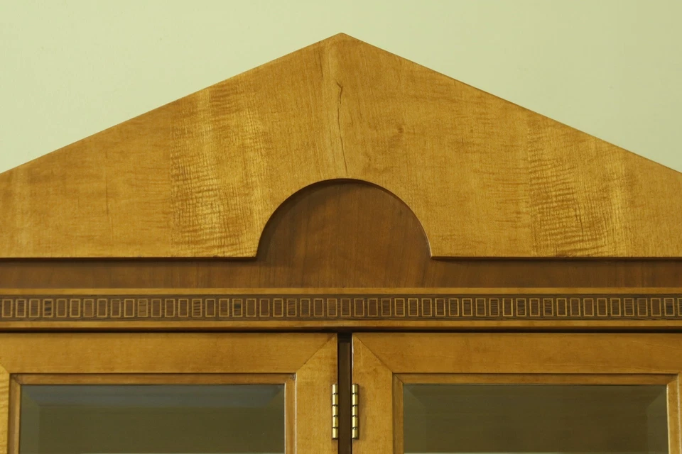 53388EC: Gabinete de China de madera satinada estilo Biedermeier BLANCO NOGAL Foto 3 de 4