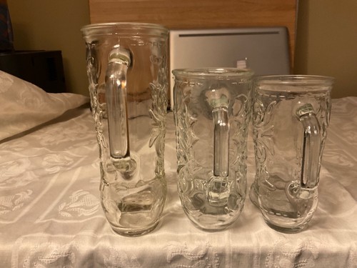 6 Vintage Klarglas Western Cowboy Stiefel Becher Bier Trinkgläser Griffe - Bild 7 von 12