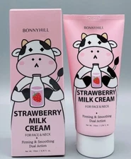 Bonny Hill Strawberry Milk Cream For Face & Neck Firming & Smoothing 5.74 oz New