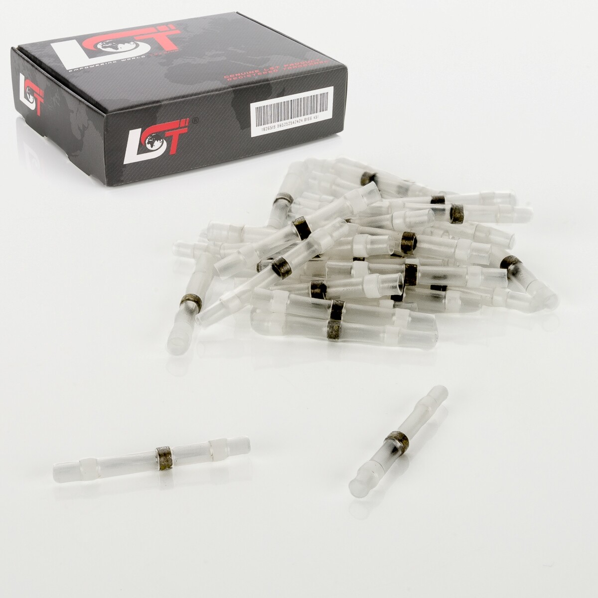25 Pieces Solder Connectors With Heat Shrink Waterproof White / 0.25 - 0.35 mm²